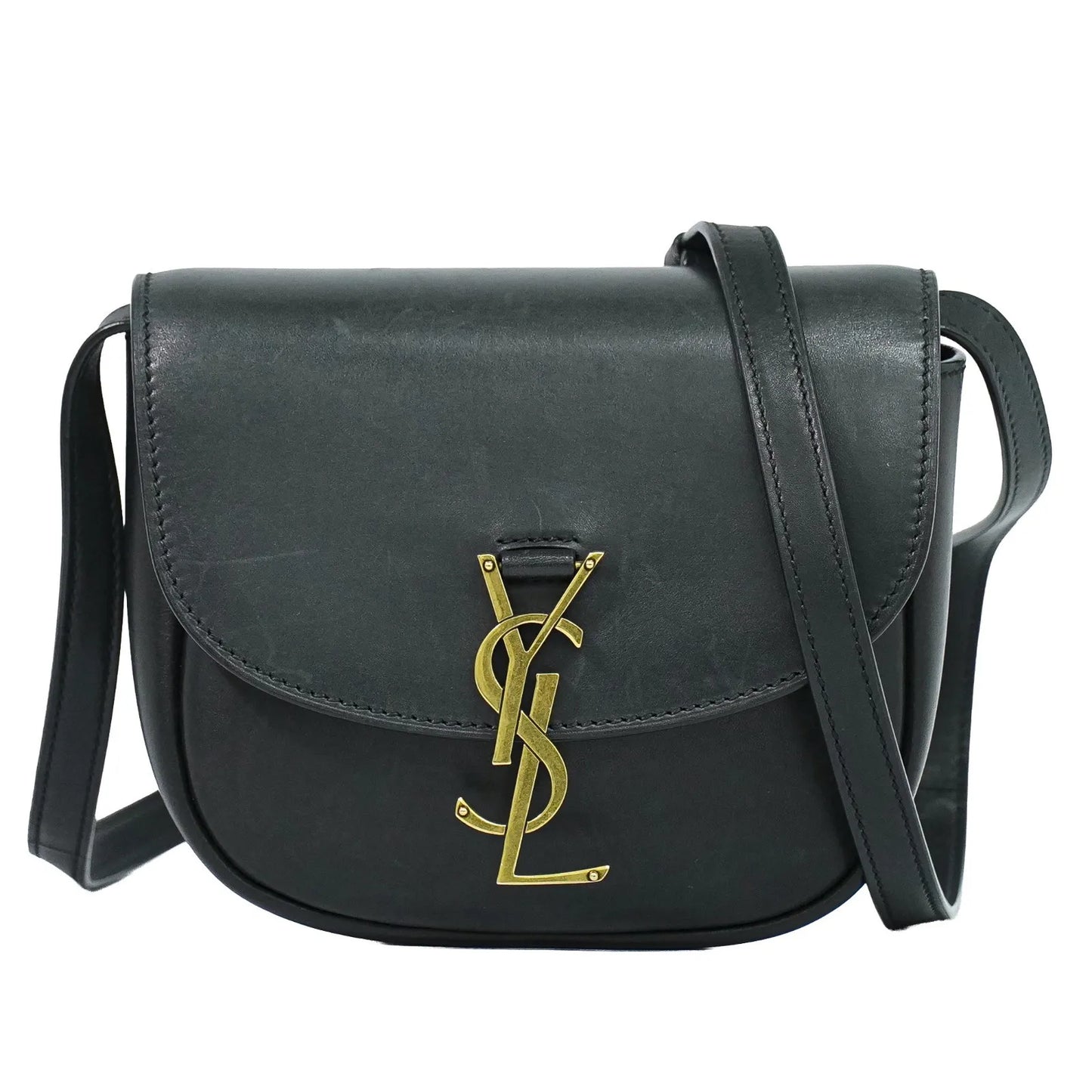 Saint Laurent Kaia Leather, Black, Leather, Shoulder Bag