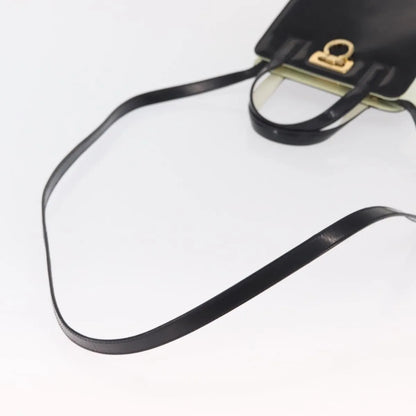 Salvatore Ferragamo Gancini Patent Leather, Black, Patent Leather, Handbag