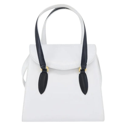 Salvatore Ferragamo Vintage Top handle Leather, White, Leather, Handbag