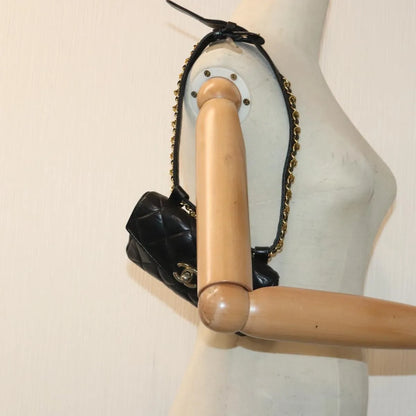 Chanel Vintage CC Waist Lambskin, Black, Leather, Shoulder Bag