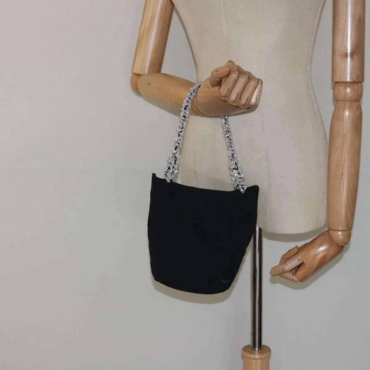 Bottega Veneta Vintage Nylon, Black, Nylon, Handbag