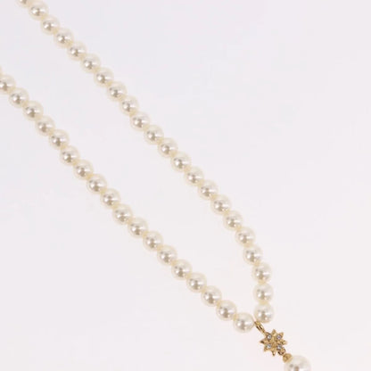 Christian Dior CD Bee Star Pearl Pendant Metal with Faux Pearl, White, Pearl, Necklace