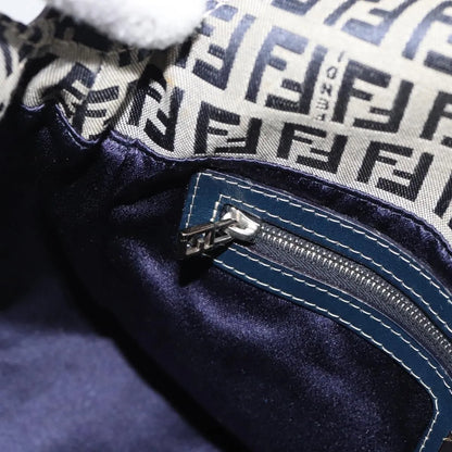 Fendi Zucchino Canvas Mamma Baguette canvas, Navy, Canvas, Shoulder Bag