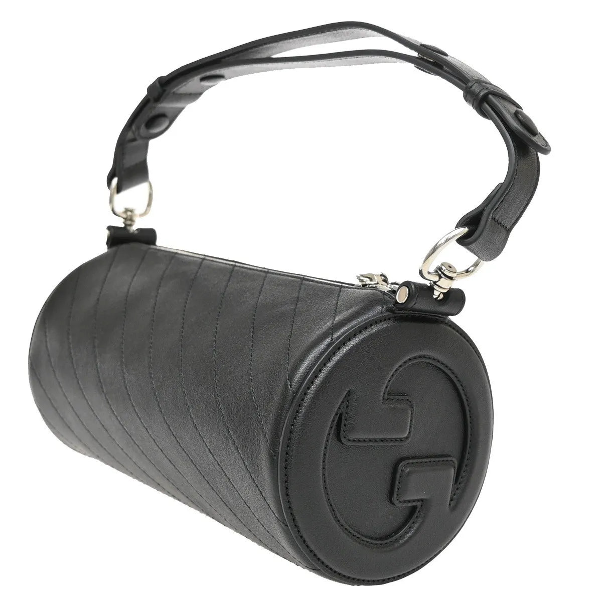 Gucci Blondie Interlocking GG Leather, Black, Leather, Handbag
