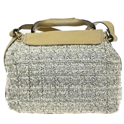 Chloe Elsie Tweed Leather, Beige, Tweed, Shoulder Bag