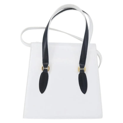 Salvatore Ferragamo Vintage Top handle Leather, White, Leather, Handbag