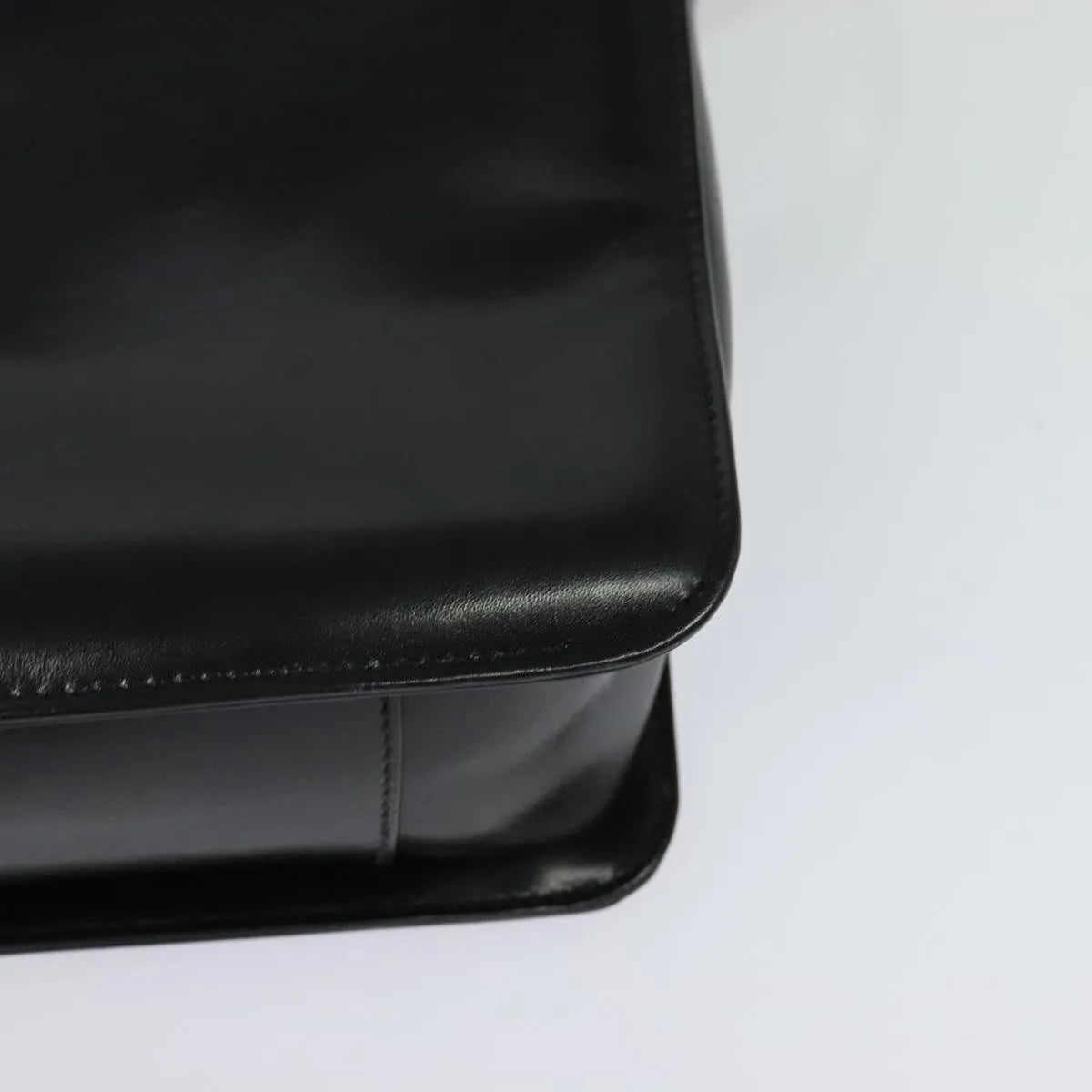 Gucci Vintage Flat Messenger Nylon and Leather, Black, Leather, Shoulder Bag