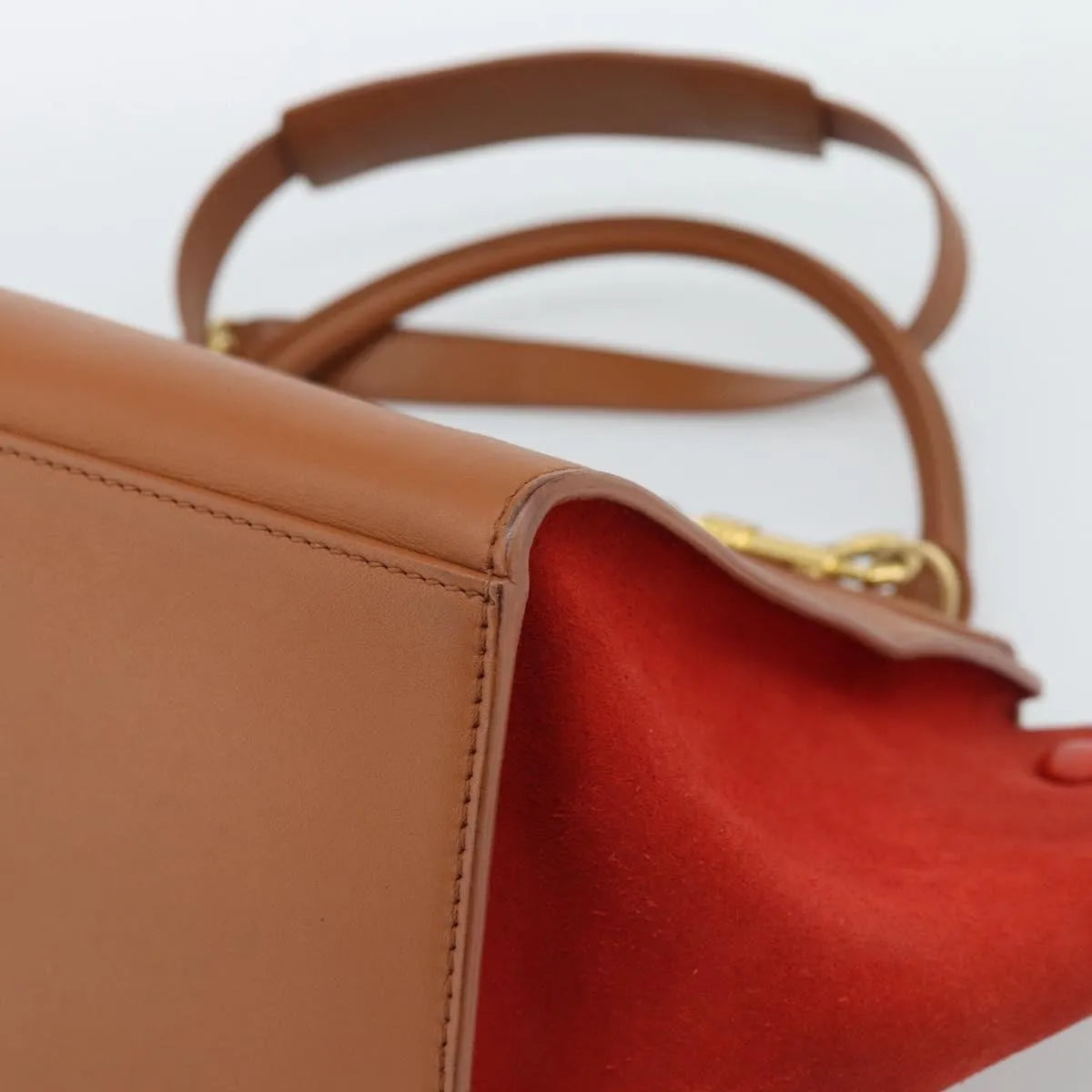 Celine Trapeze Leather with Suede, Brown, Leather, Handbag