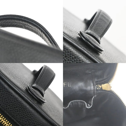 Chanel Vintage Timeless Cosmetic Case Caviar, Black, Leather, Handbag