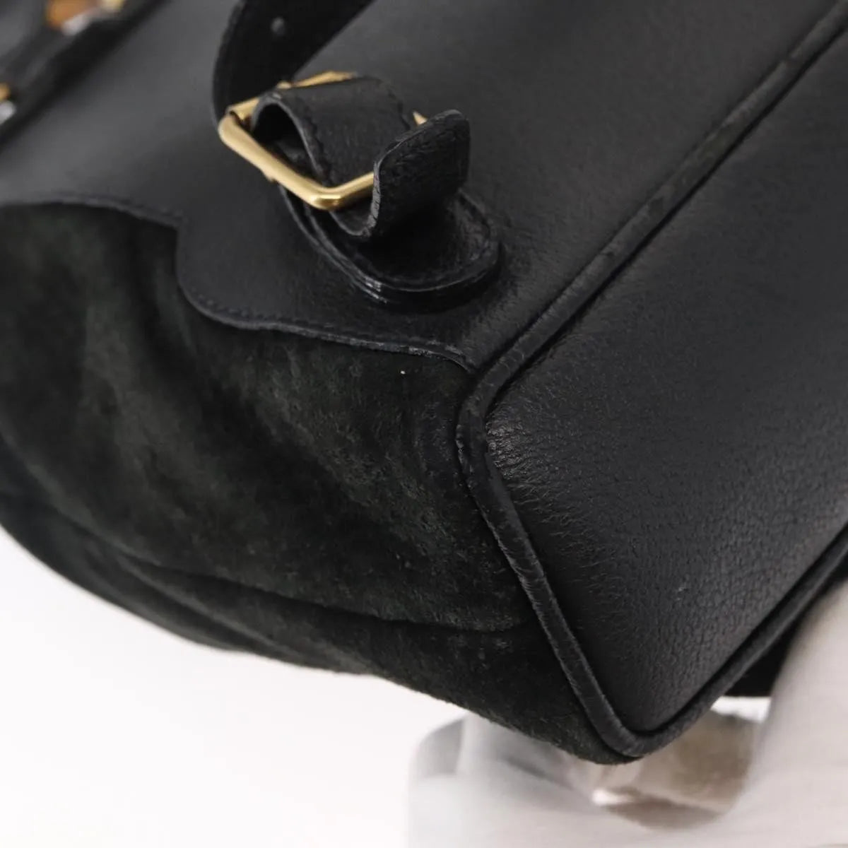 Gucci Vintage Bamboo Suede, Black, Suede, Backpack