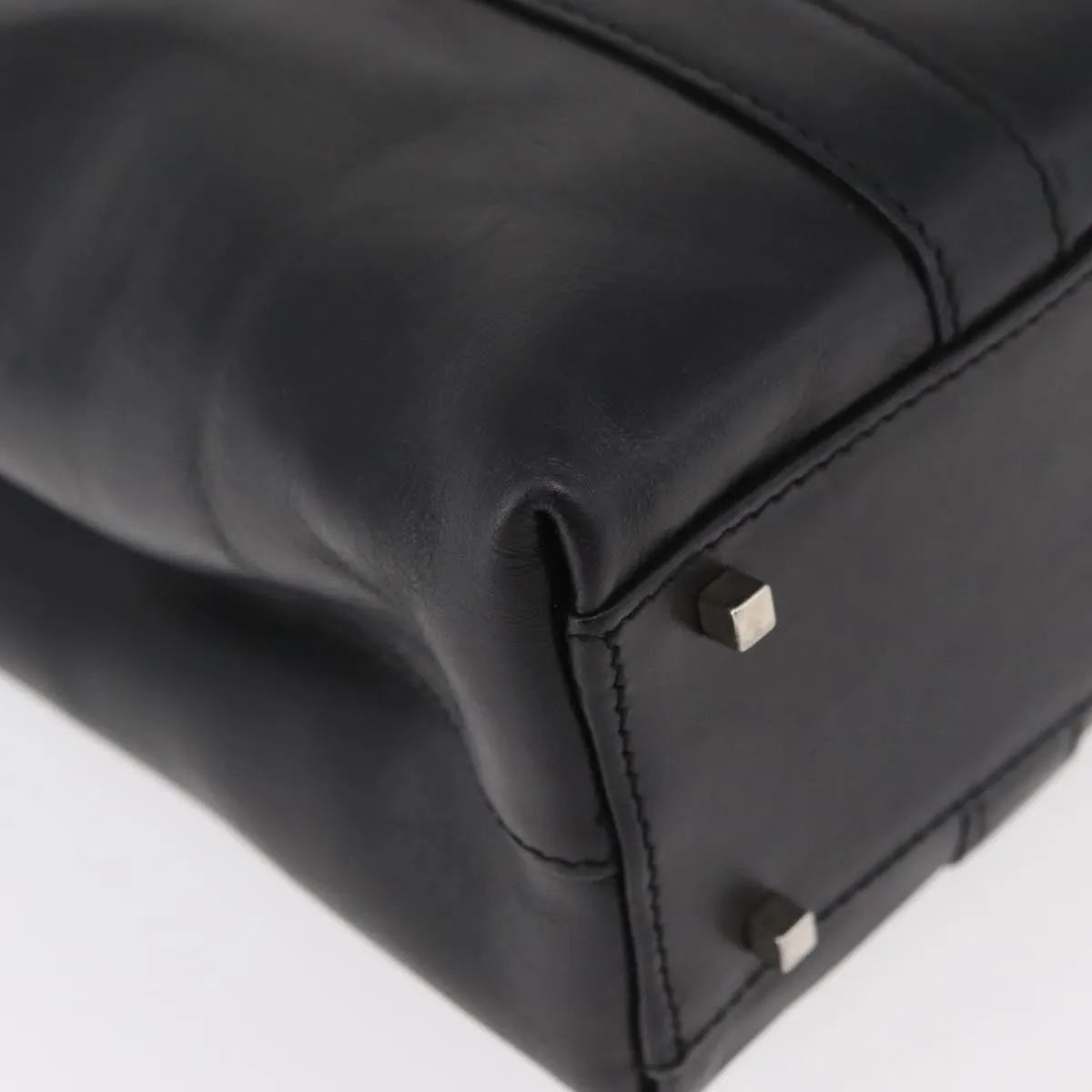 Salvatore Ferragamo Vintage Leather, Black, Leather, Tote Bag