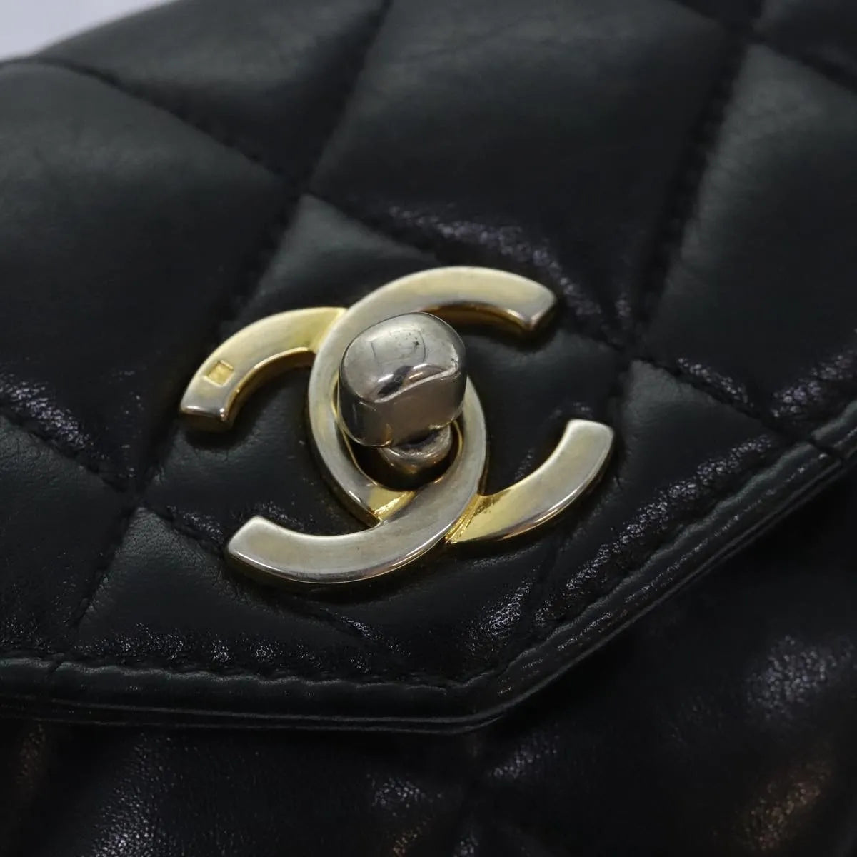 Chanel Vintage CC Waist Lambskin, Black, Leather, Shoulder Bag