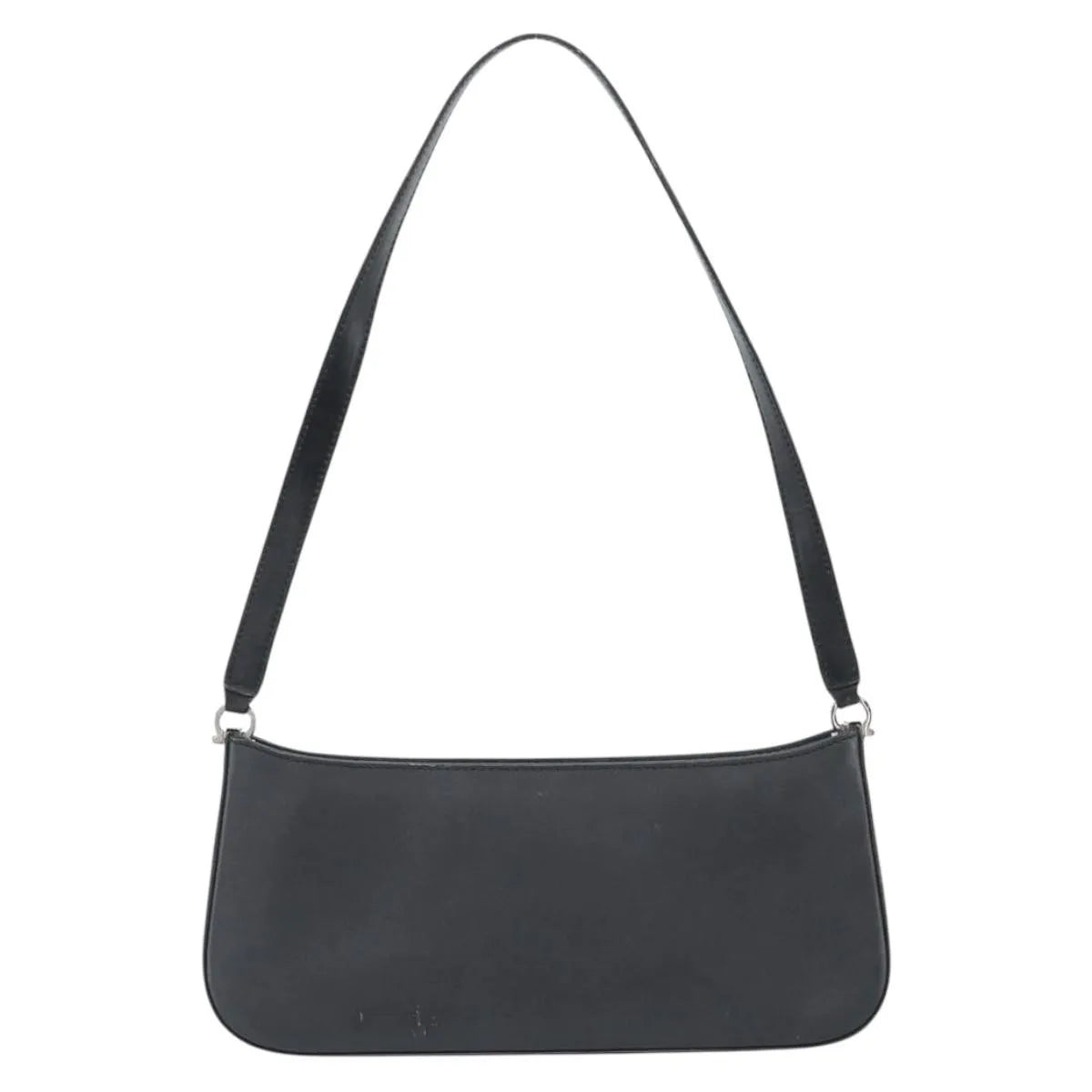 Salvatore Ferragamo Gancini Leather, Black, Leather, Shoulder Bag