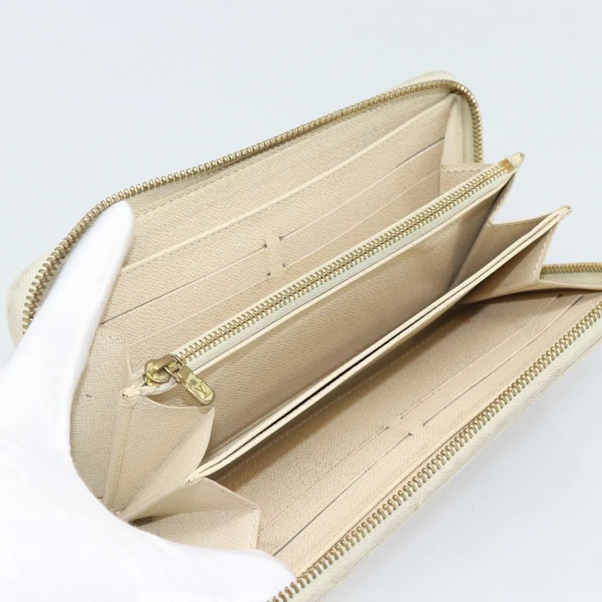 Louis Vuitton Zippy Organizer Damier Ebene, Beige, Canvas, Wallet