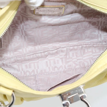 Salvatore Ferragamo Gancini Leather, Yellow, Leather, Handbag