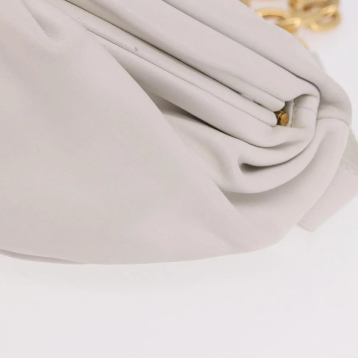 Bottega Veneta The Chain Leather, White, Leather, Shoulder Bag