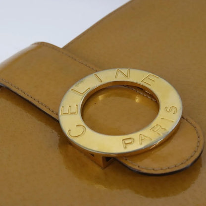 Celine Shoulder bag circle logo Patent leather, Camel, Patent Leather, Shoulder Bag