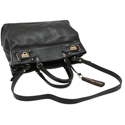 Salvatore Ferragamo Gancini Tote Leather, Black, Leather, Tote Bag
