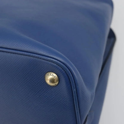 Prada Cuir Promenade Front Zip Tote Leather, Blue, Leather, Handbag