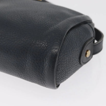 Christian Dior Vintage CD Logo Leather, Navy, Leather, Shoulder Bag