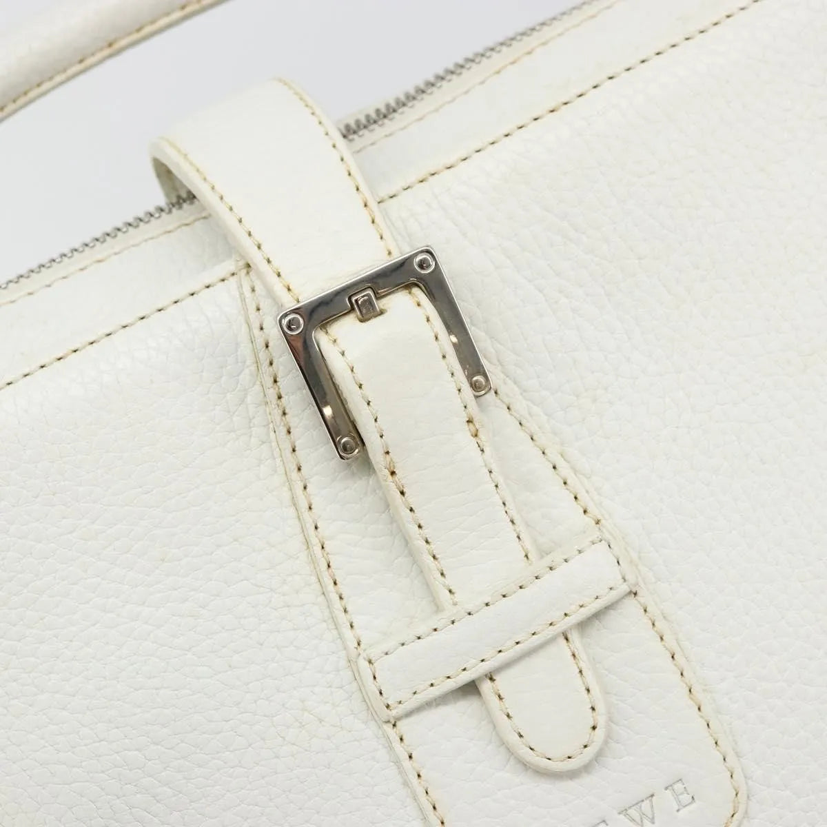 Loewe Senda Leather, White, Leather, Handbag