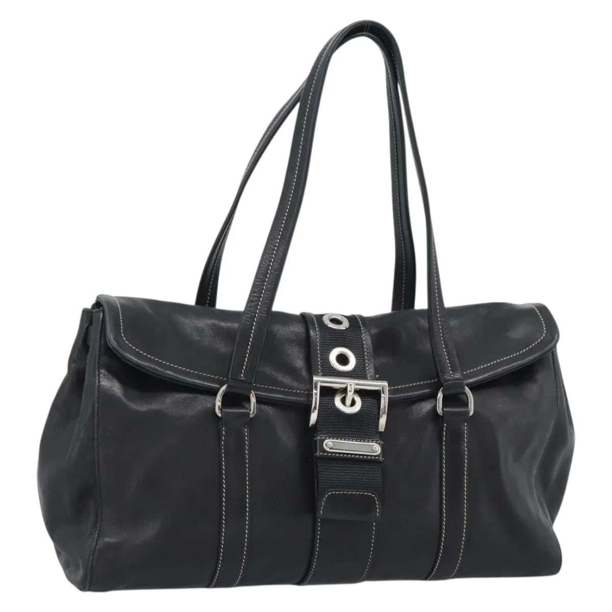 Prada Convertible Shopping Tote Saffiano Leather Saffiano Leather, Black, Leather, Tote Bag