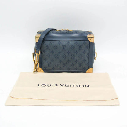 Louis Vuitton Soft Trunk Monogram Denim, Blue, Denim, Shoulder Bag
