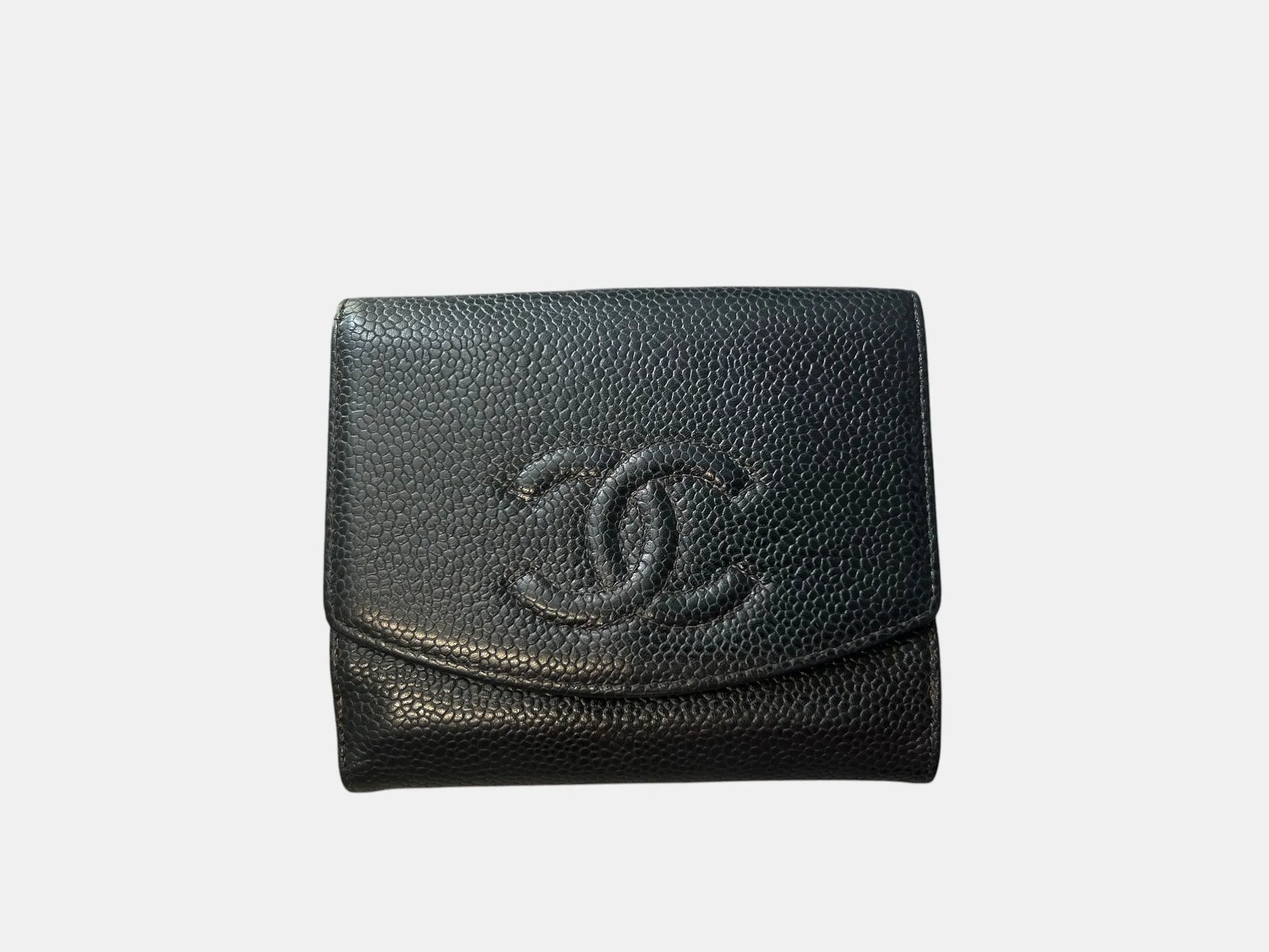 Chanel Timeless CC Bifold Wallet Caviar, Black, Leather, Wallet