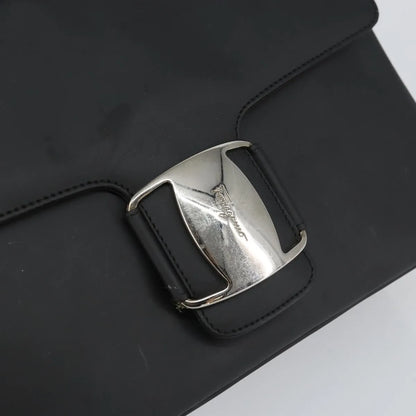 Salvatore Ferragamo Vala Leather, Black, Patent Leather, Shoulder Bag