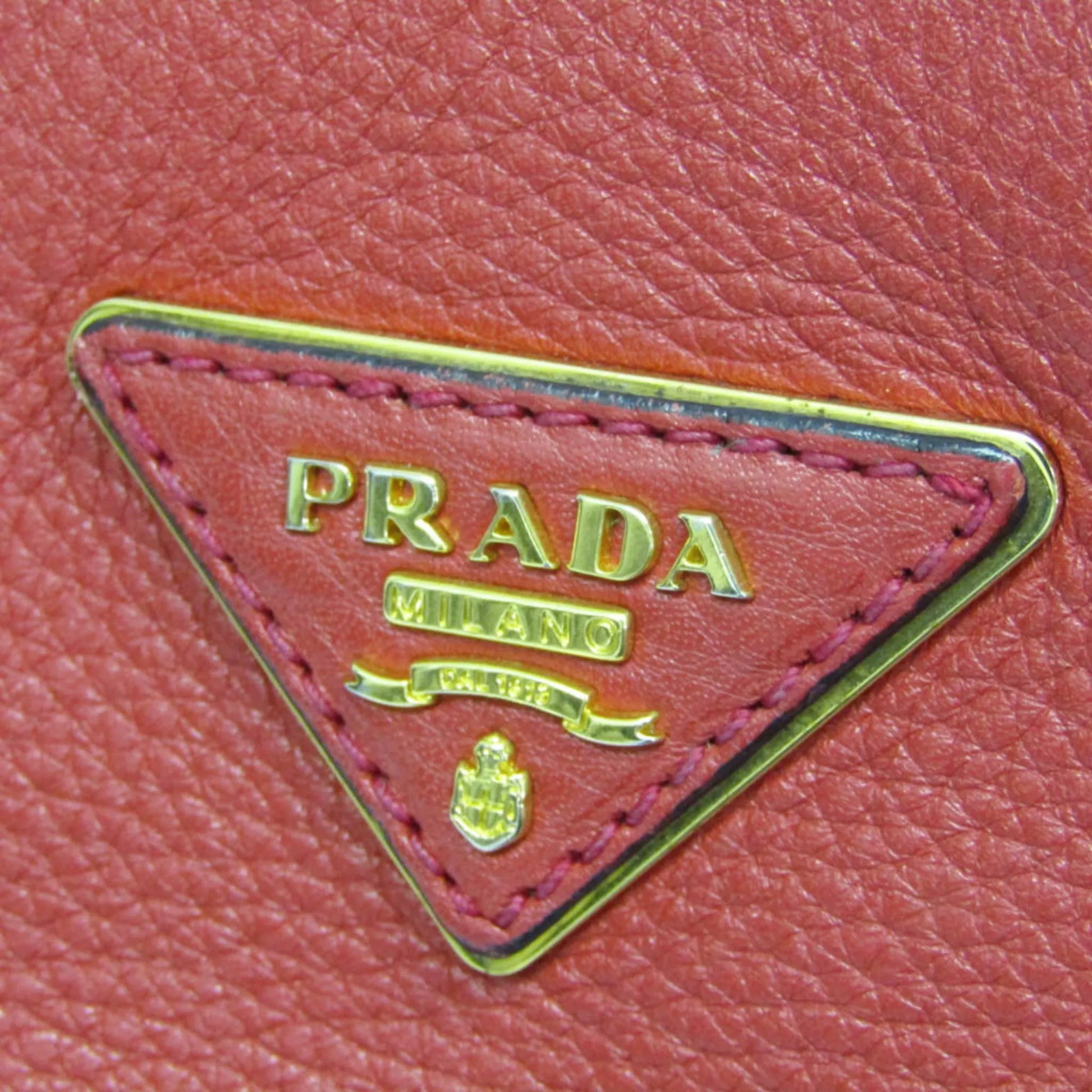 Prada Vintage Tote Leather, Red, Leather, Tote Bag