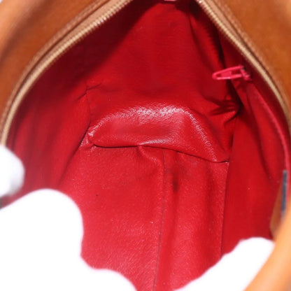 Celine Vintage Circle Logo Leather, Brown, Leather, Shoulder Bag