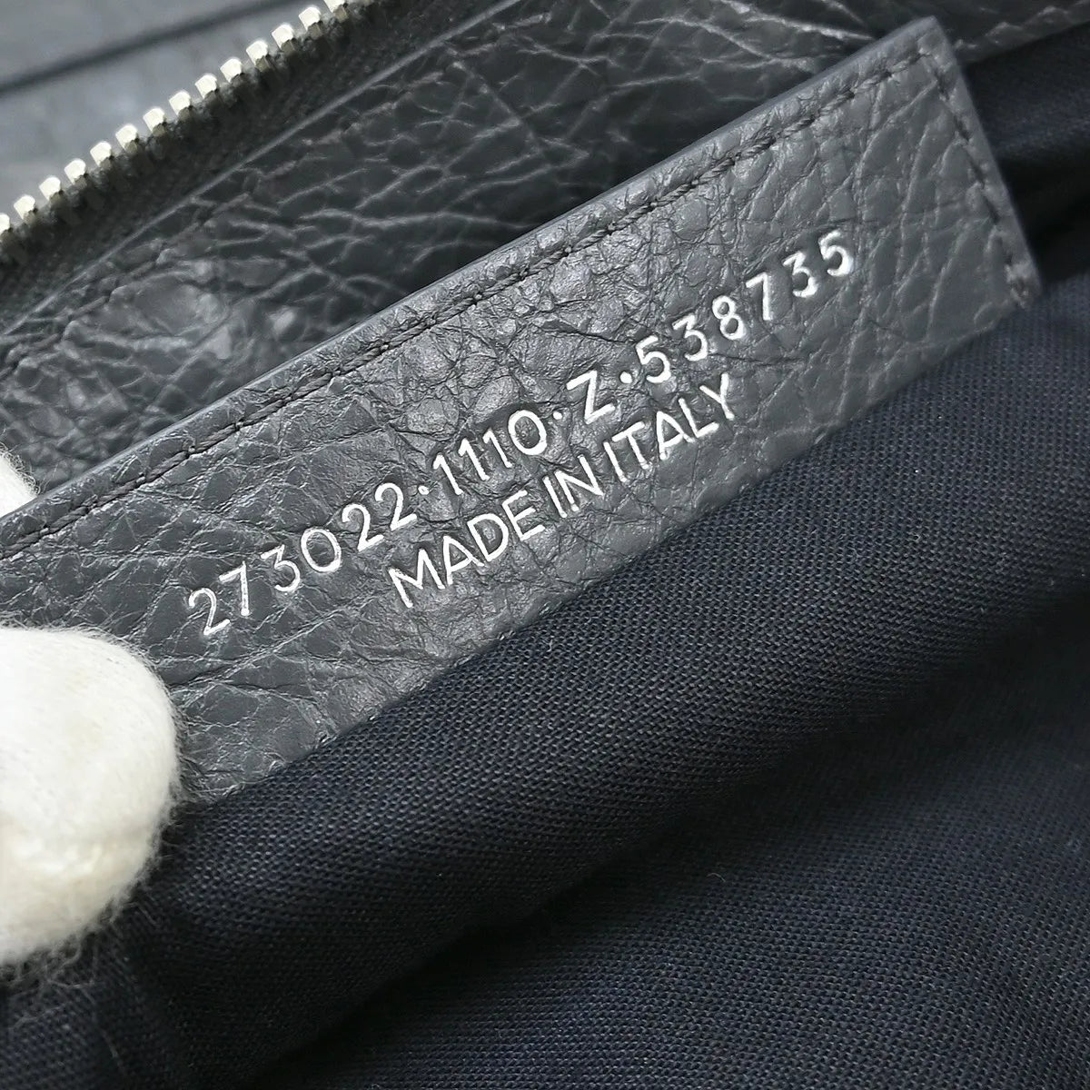 Balenciaga Clip P Leather, Gray, Leather, Clutch