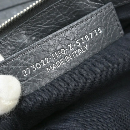 Balenciaga Clip P Leather, Gray, Leather, Clutch