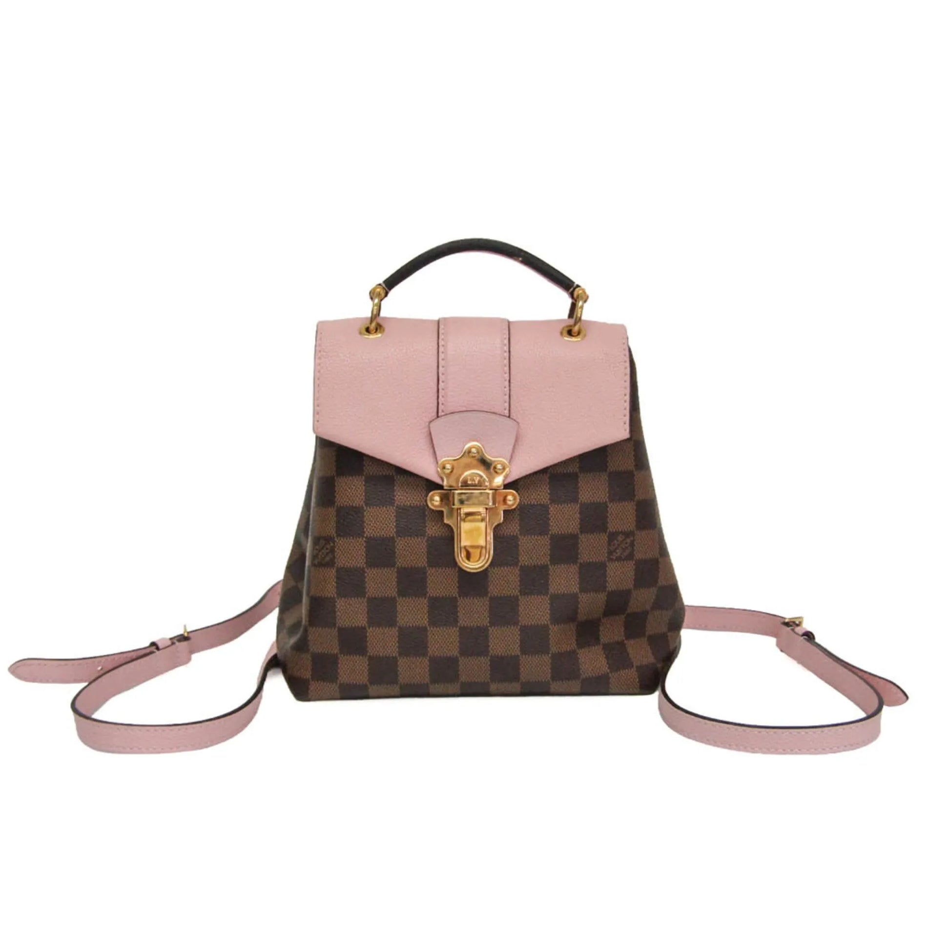 Louis Vuitton Clapton Damier and Leather, Brown, Canvas, Backpack