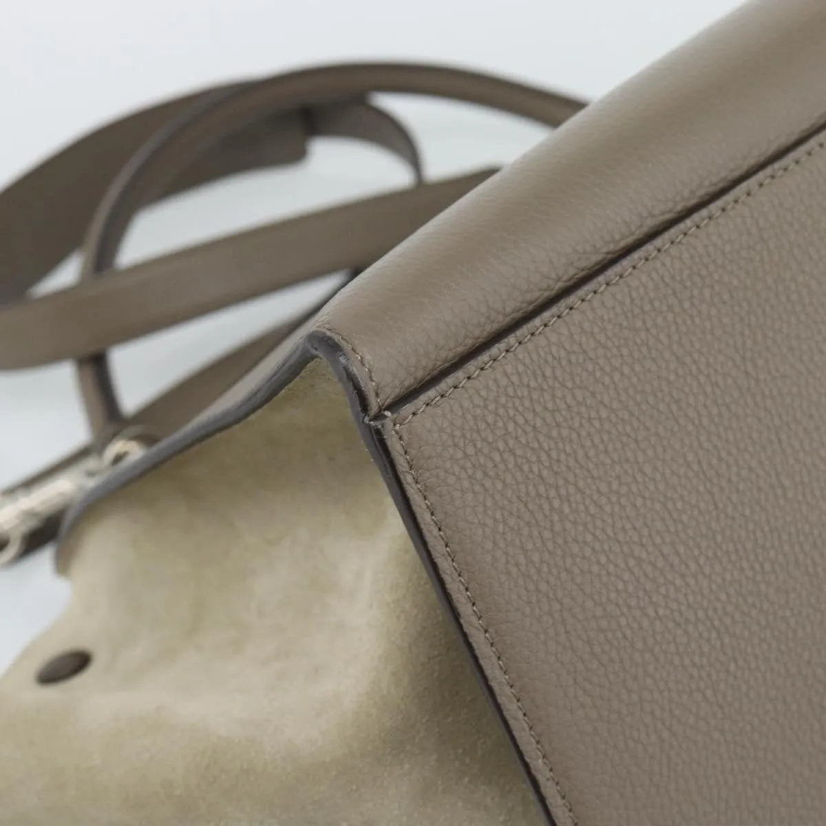 Celine Trapeze Leather with Suede, Gray, Leather, Handbag