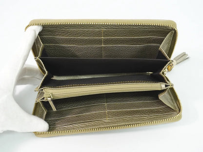 Gucci Bamboo Tassel Zip Leather, Gold, Leather, Wallet