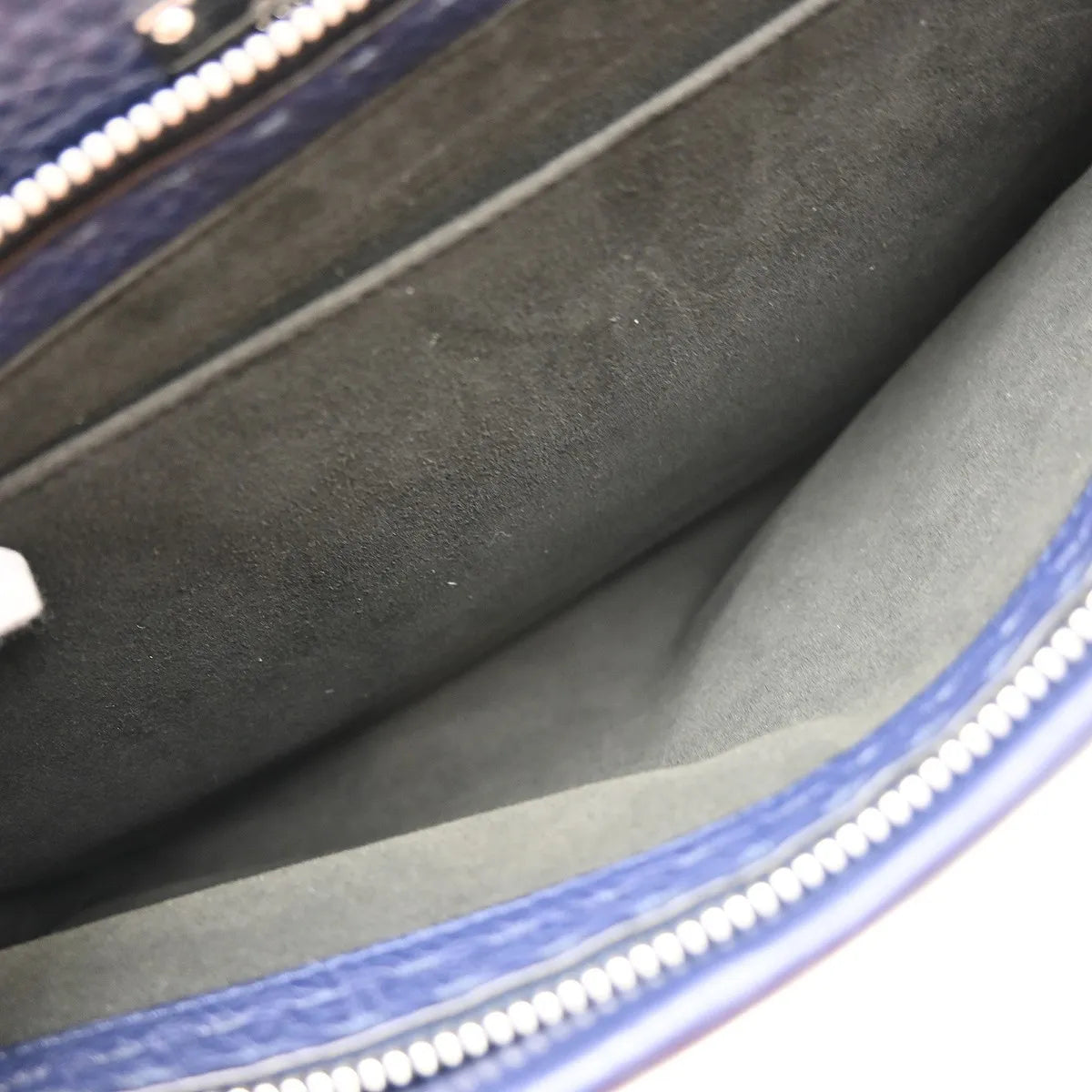 Fendi Selleria Peekaboo Fit Leather, Navy, Leather, Handbag