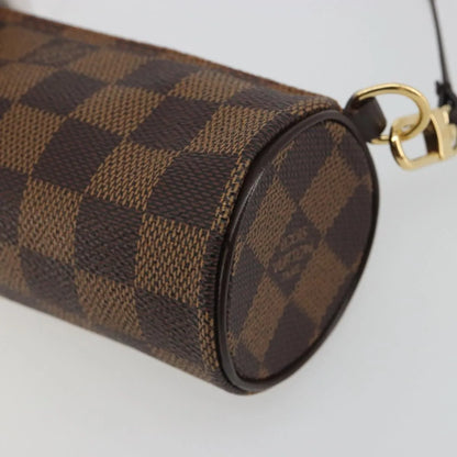 Louis Vuitton Papillon Pochette Damier Ebene, Brown, Canvas, Clutch
