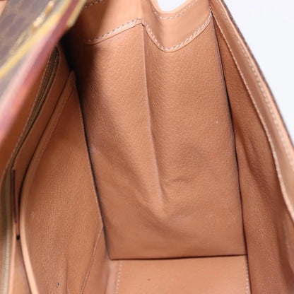 Celine Vintage Macadam Canvas and Leather, Brown, Canvas, Handbag