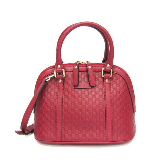 Gucci Convertible Dome Satchel Microguccissima Leather, Red, Leather, Handbag