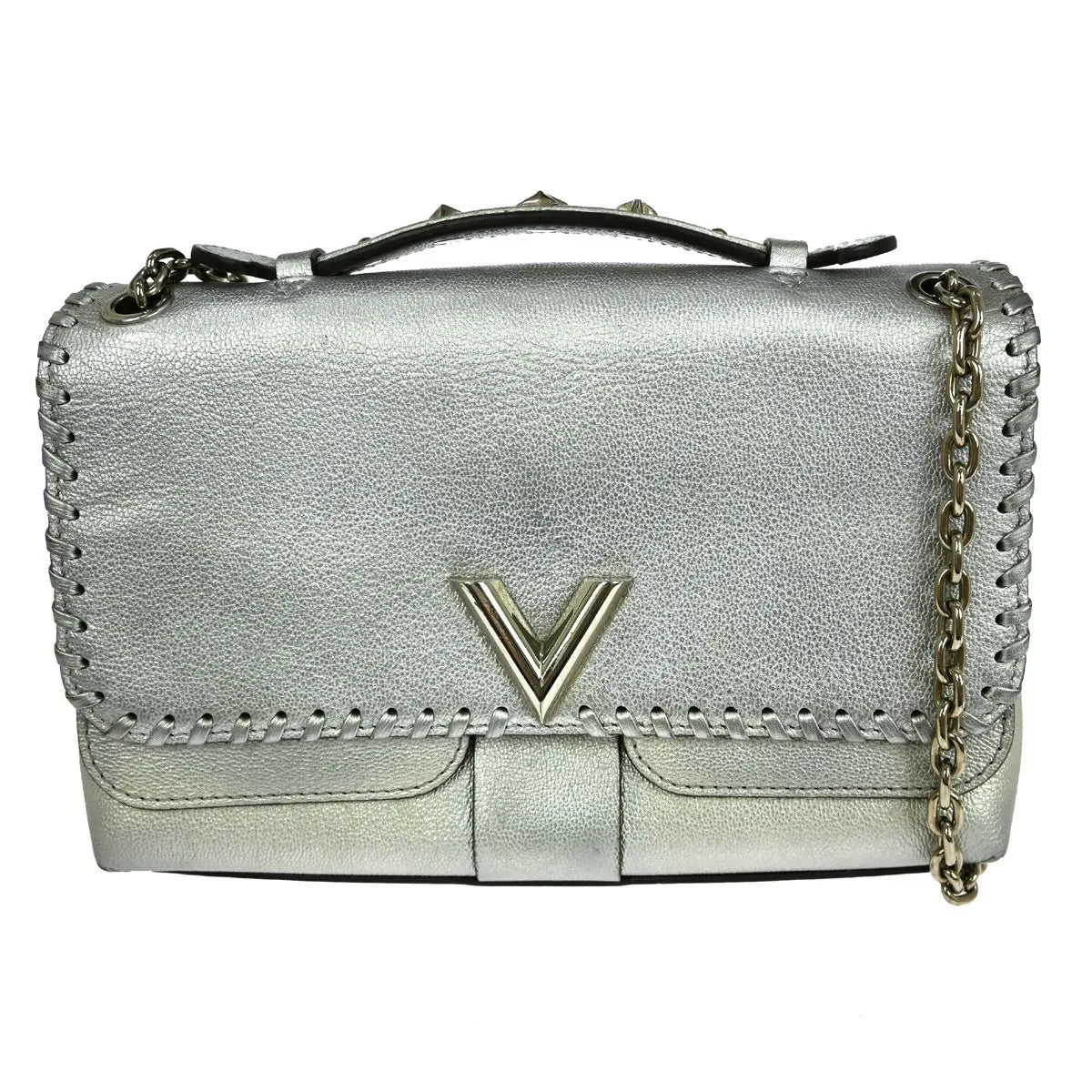 Louis Vuitton Very Chain Monogram Leather, Silver, Leather, Handbag