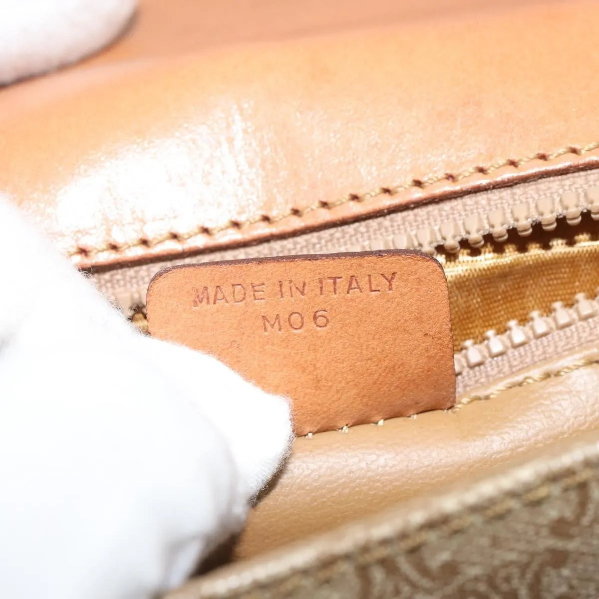 Celine Vintage Macadam Canvas and Leather, Beige, Canvas, Shoulder Bag