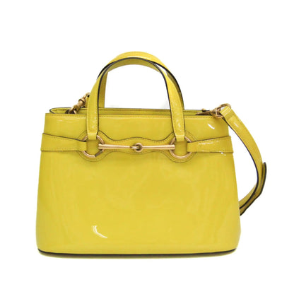 Gucci Bright Bit Convertible Tote Patent leather, Yellow, Patent Leather, Handbag
