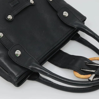 Salvatore Ferragamo Gancini Leather, Black, Leather, Handbag