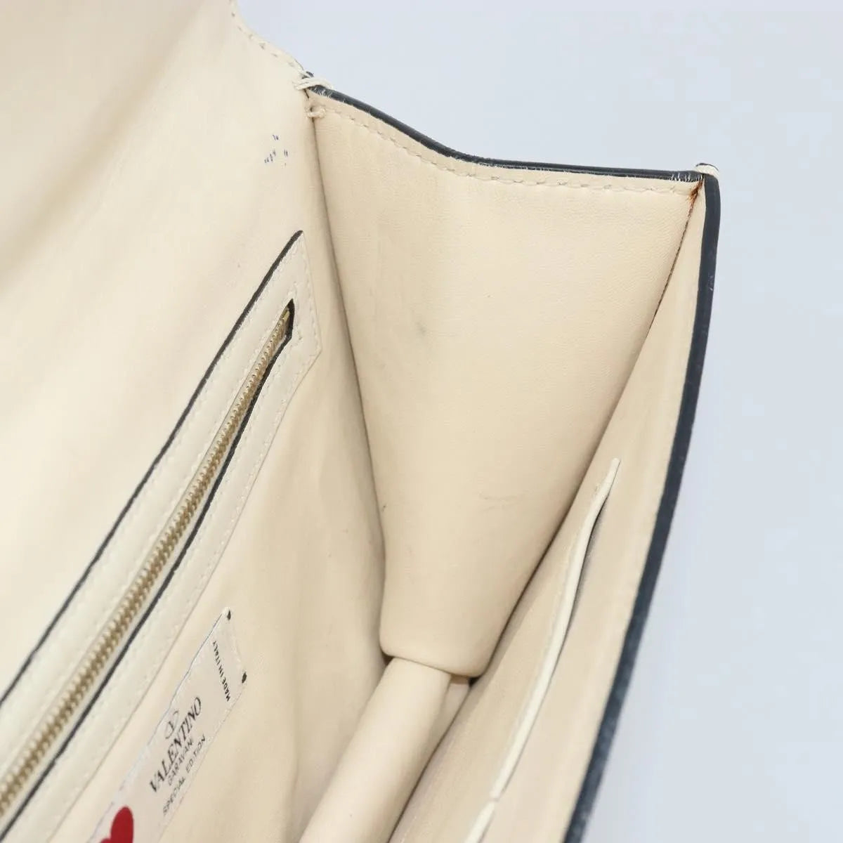 Valentino Garavani Glam Lock Leather, White, Leather, Shoulder Bag