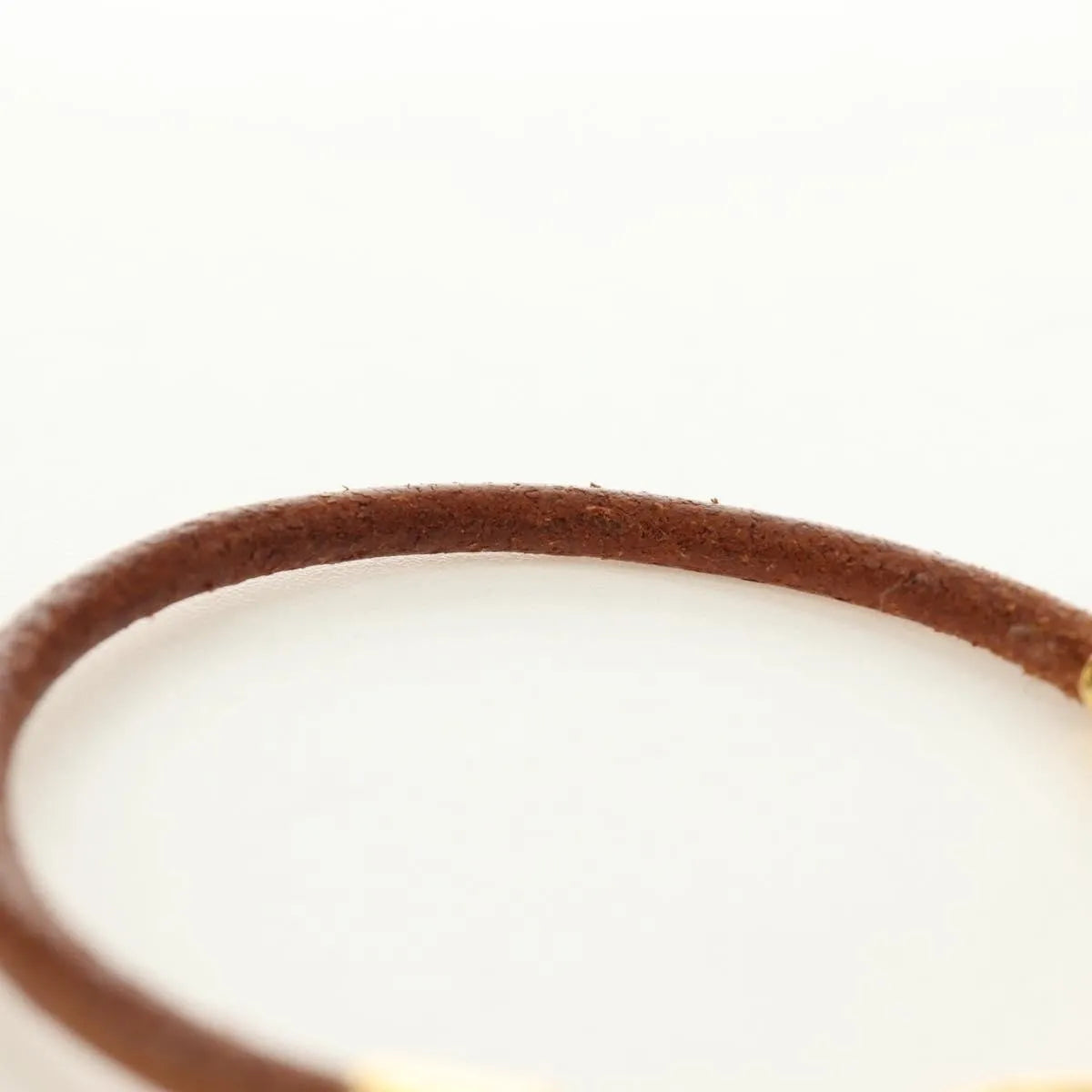 Hermes Jumbo Hook Braided Leather and Metal, Brown, Leather, Bracelet