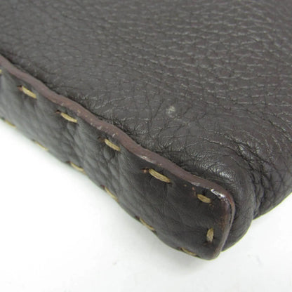 Fendi Vintage Selleria Zip Messenger Leather, Brown, Leather, Shoulder Bag