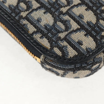 Christian Dior 30 Montaigne Phone Holder on Chain Oblique Canvas, Navy, Canvas, Clutch