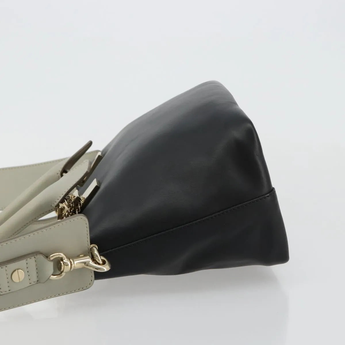 Chloe Bicolor Baylee Satchel Leather, Black, Leather, Handbag