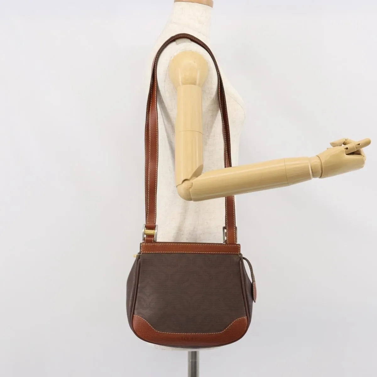 Loewe Anagram PVC Leather, Brown, PVC, Shoulder Bag